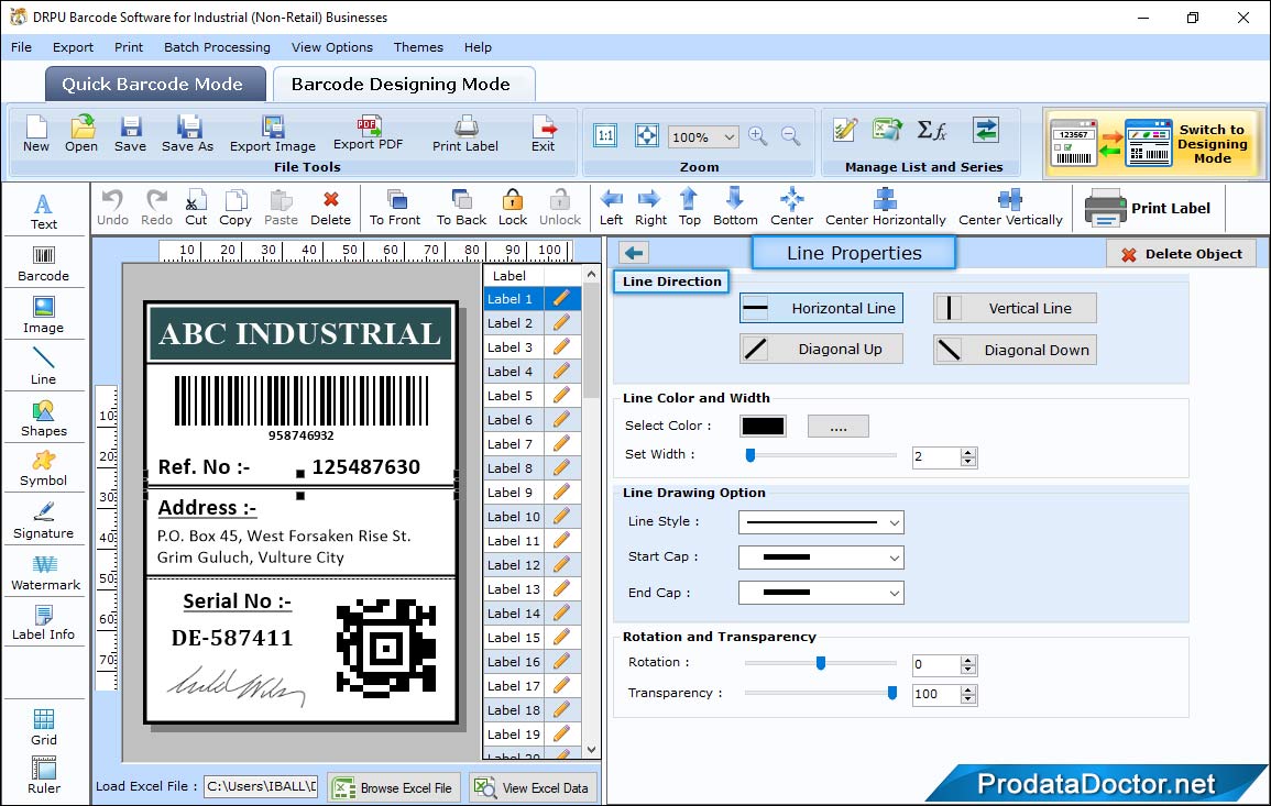 Barcode Label Maker for Manufacturing