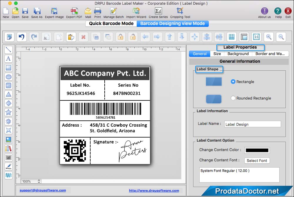 Design barcode label