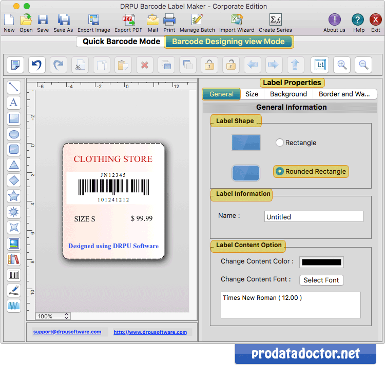 Mac Barcode Label Maker - Corporate Edition