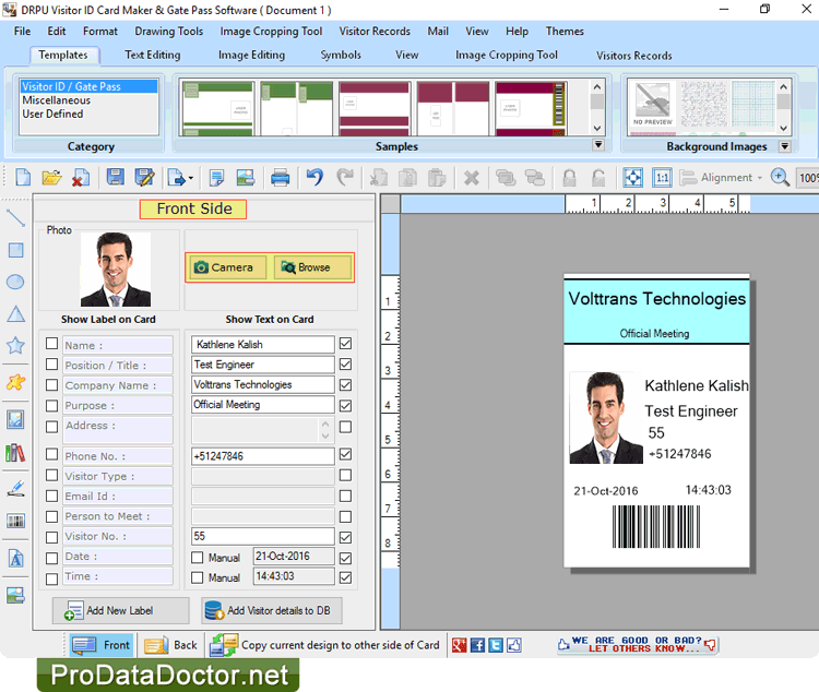 Gate Pass ID Cards Maker Software