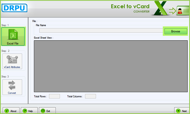 Install and Run the DRPU Excel to vCard Converter Software