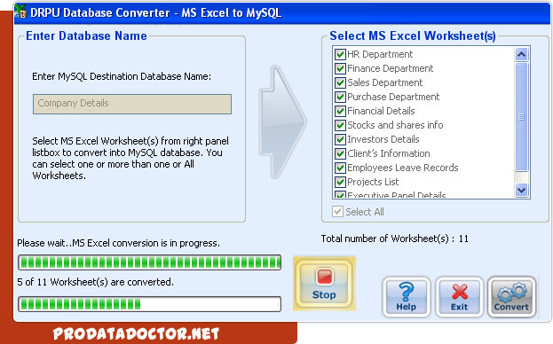 MS Excel to MySQL Database Converter Tool