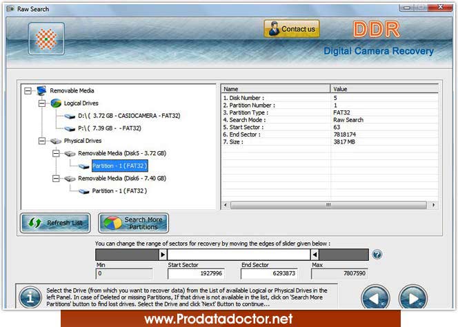 Digital Camera Photo Recovery Software screenshot