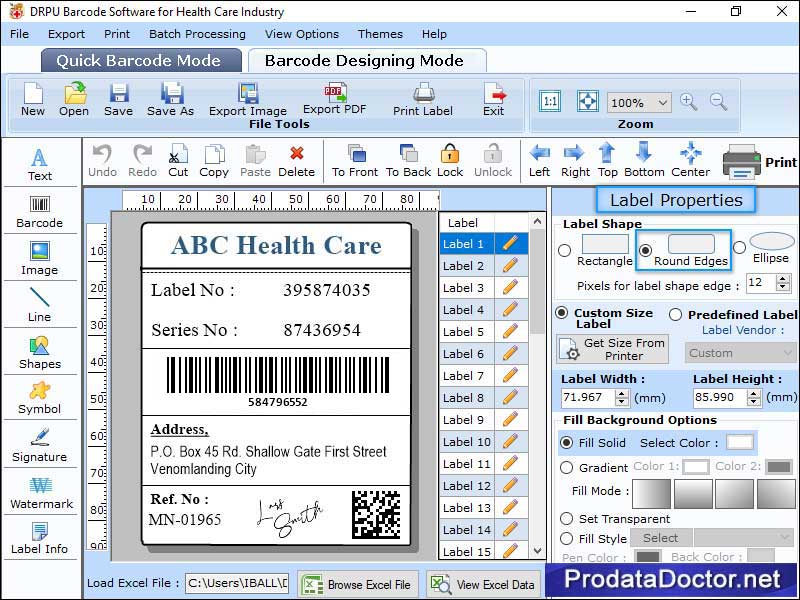 Medical Barcode Generator Software screenshot