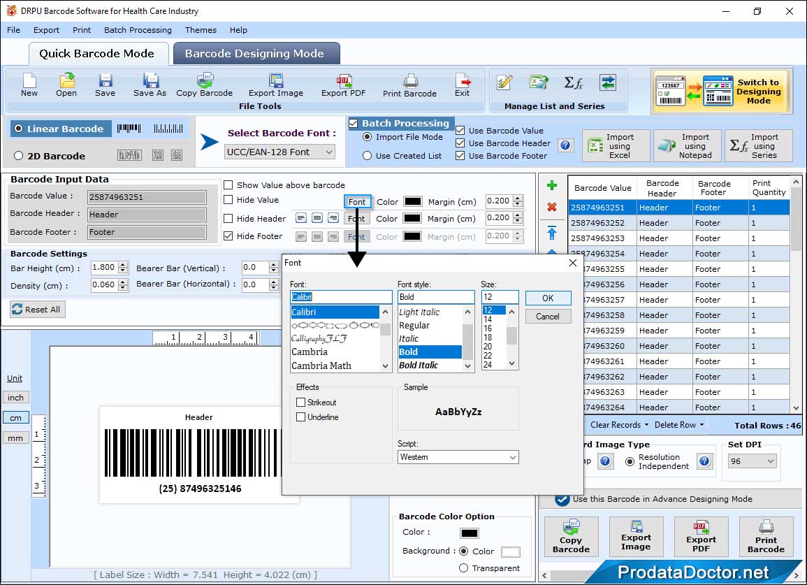 Barcode Label Maker for Healthcare Industry