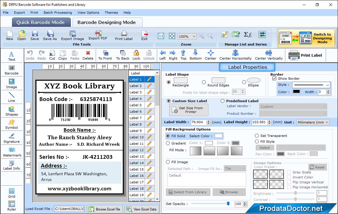 Barcode Label Maker for Publisher