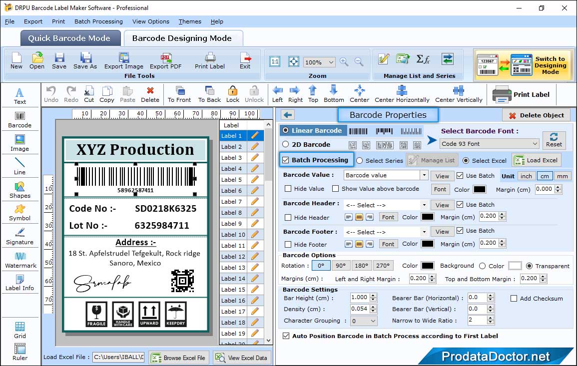 Barcode Label Maker - Professional