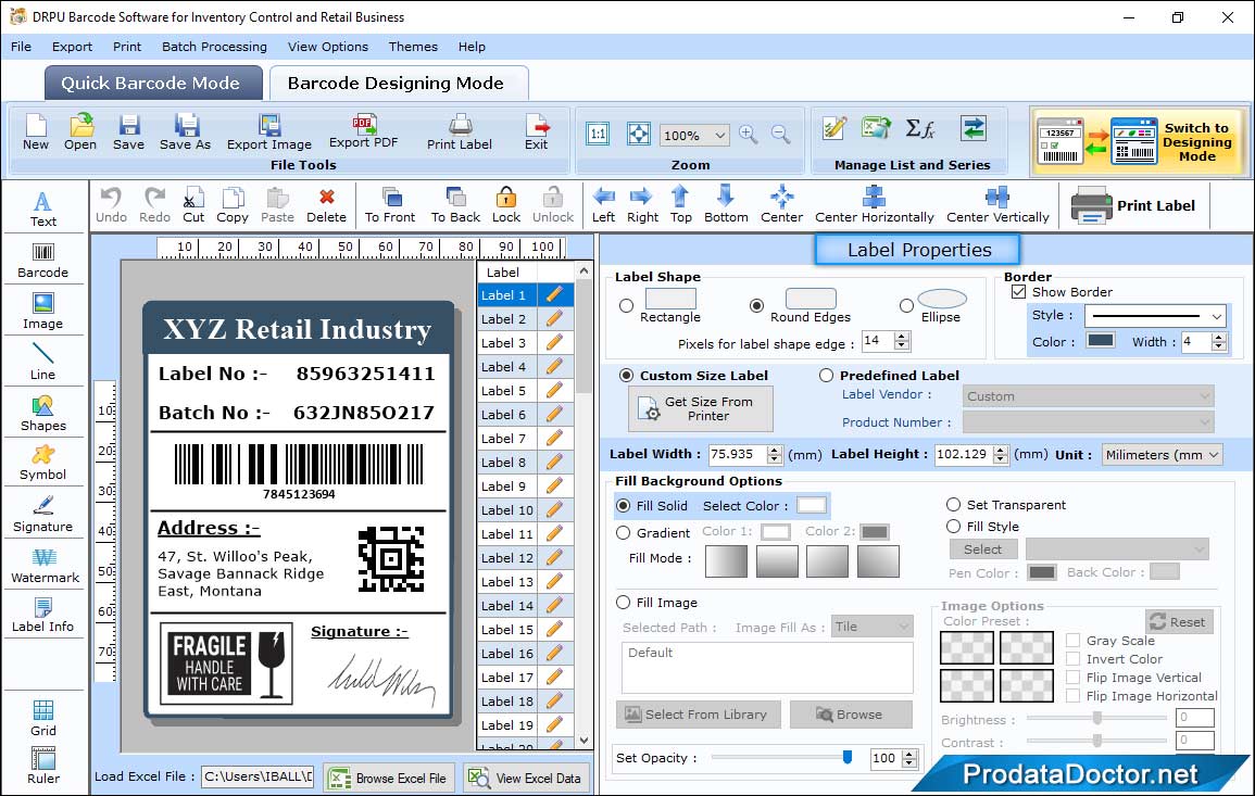 Label Properties