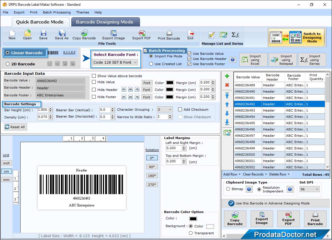 Barcode Label Maker - Standard