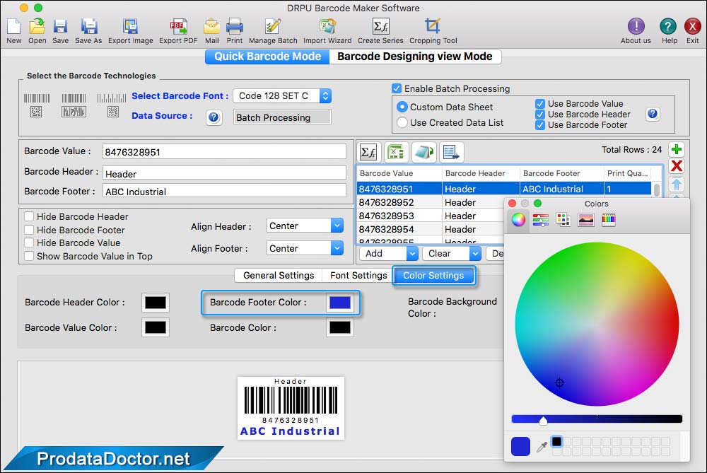 Color Settings Color Settings