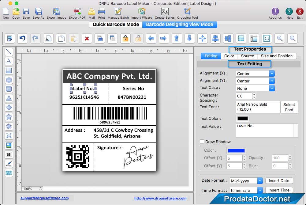 Mac Barcode Label Maker - Corporate Edition