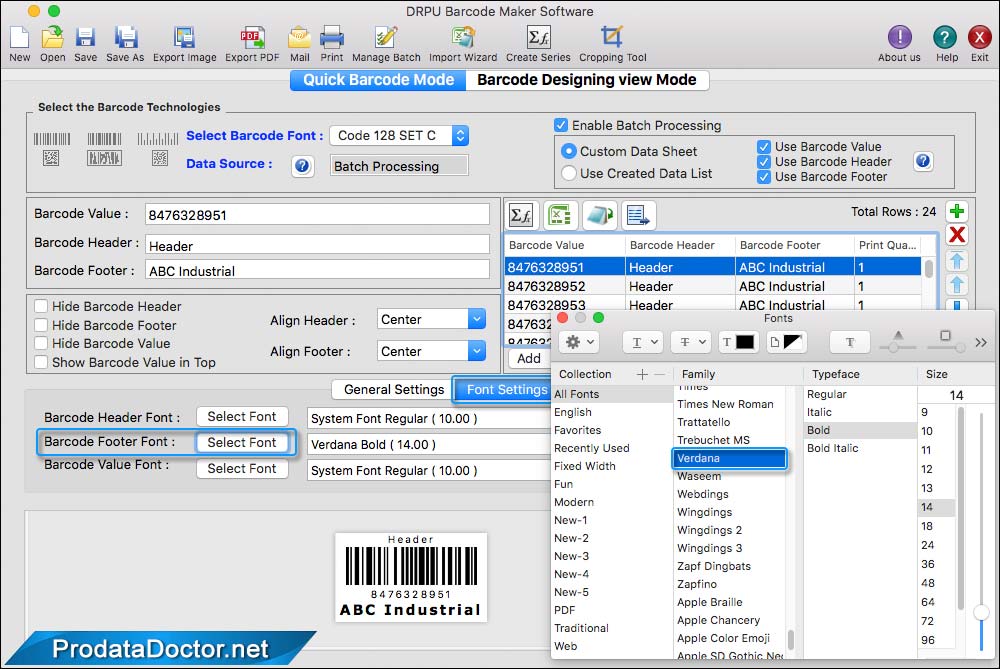 Font Settings Font Settings