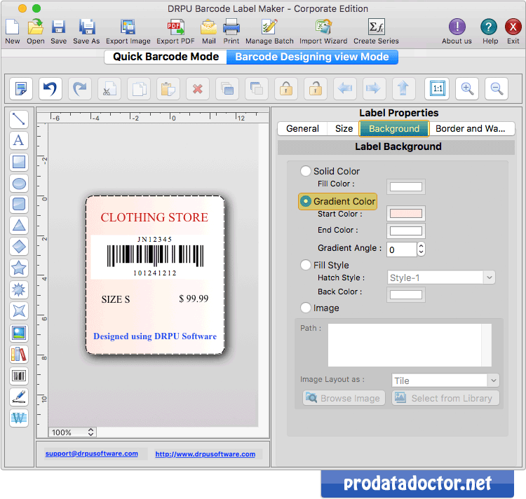Set Background of barcode label Set Background of barcode label
