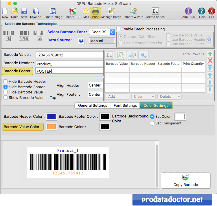 Barcode Label Maker - Mac OS X