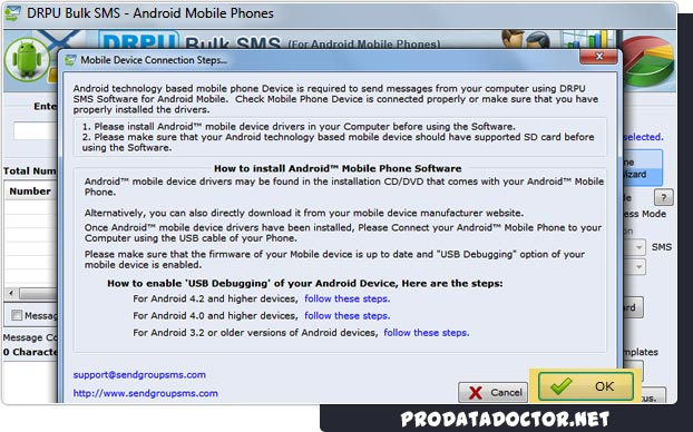 Bulk SMS Software for Android Mobile