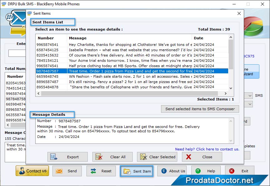 Bulk SMS Software for BlackBerry Mobile