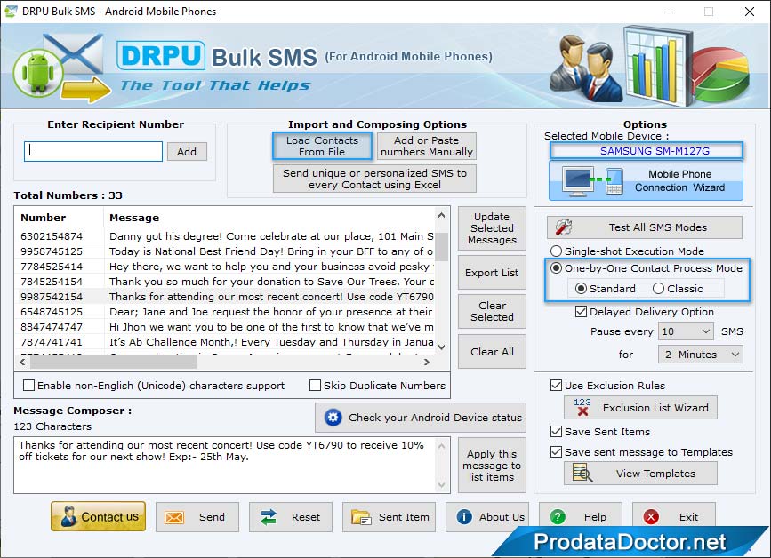 Bulk SMS Software for Android Mobile