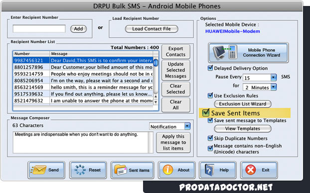Mac Bulk SMS Software for Android Phones