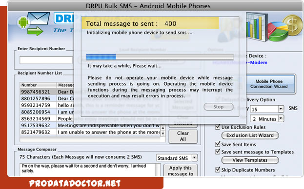 Mac Bulk SMS Software for Android Mobile