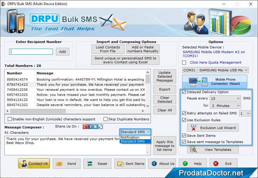 Bulk SMS Software (Multi-Device Edition)