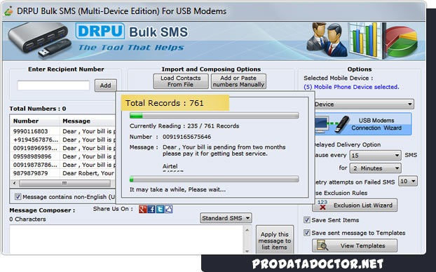 Bulk SMS Software - Multi USB Modem