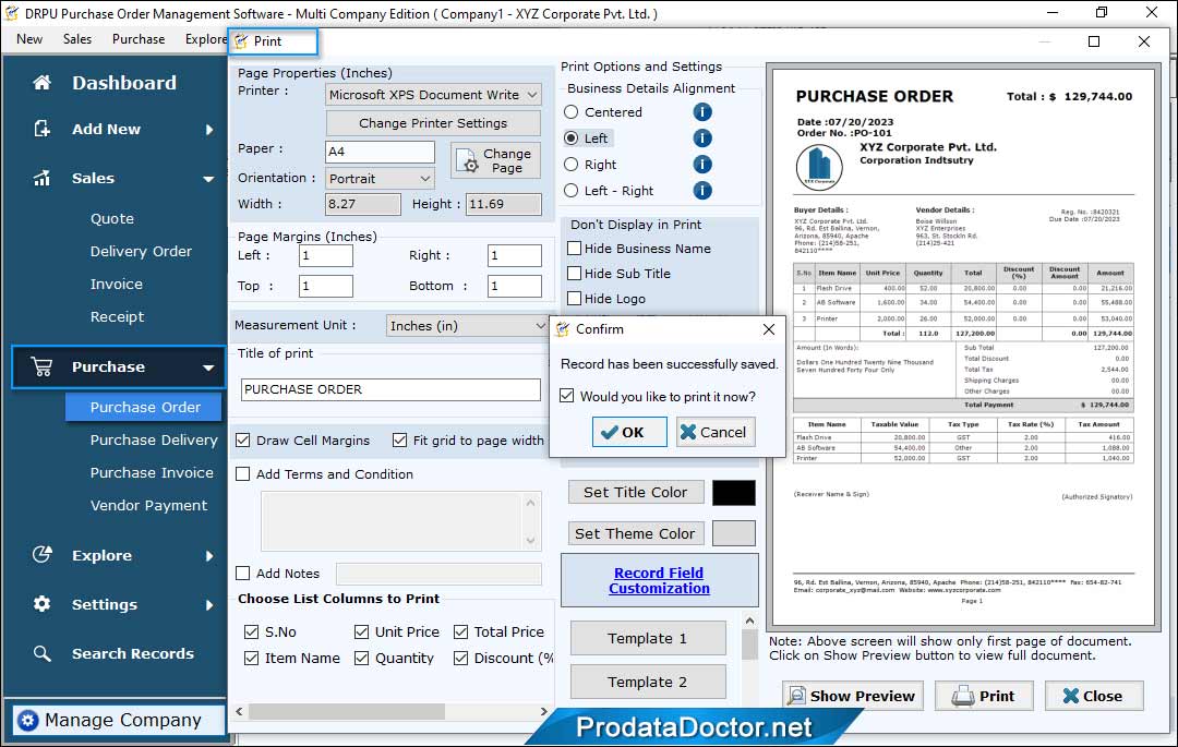 Multi Company Purchase Order