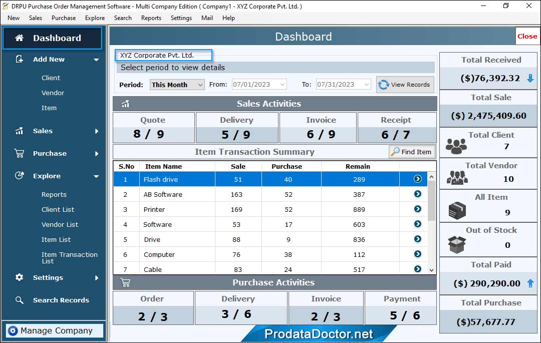 Purchase Order Organizer Software