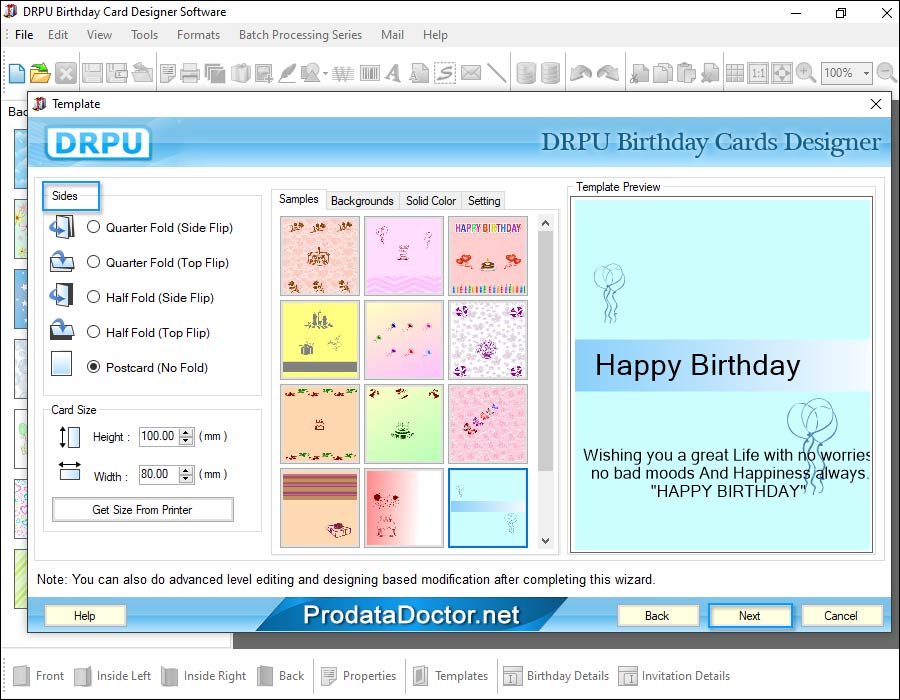 Birthday card Fold Types