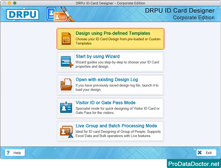 Design using Pre-defined Templates