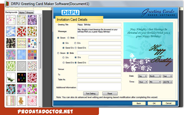 Greeting card design software