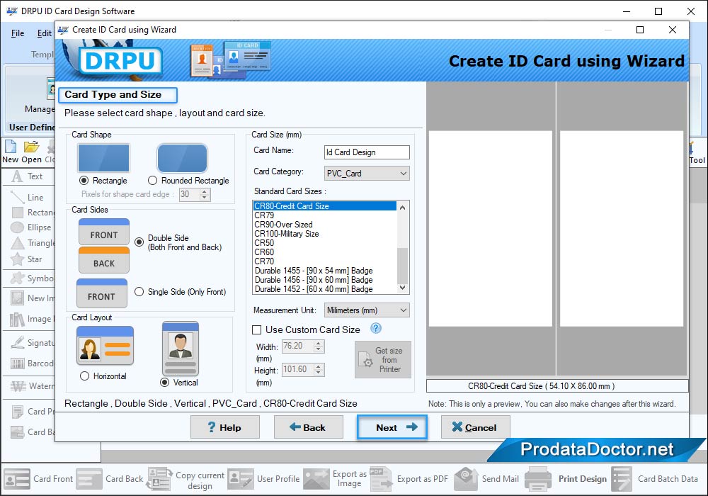 ID card Size