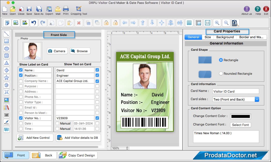 Add Visitor's Details on ID Card Add Visitor's Details on ID Card