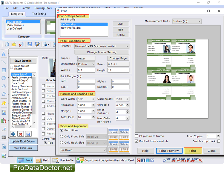 Print Settings Print Settings