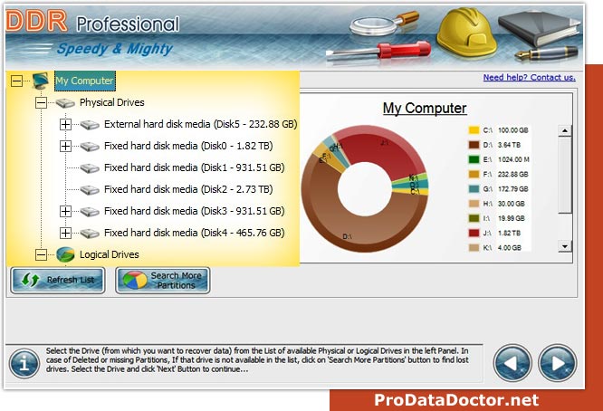 Select disk for data recovery