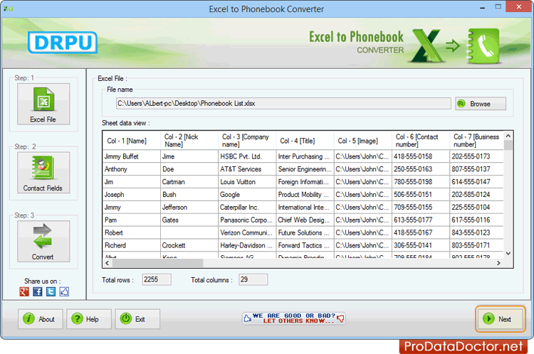 Excel to Phonebook Converter