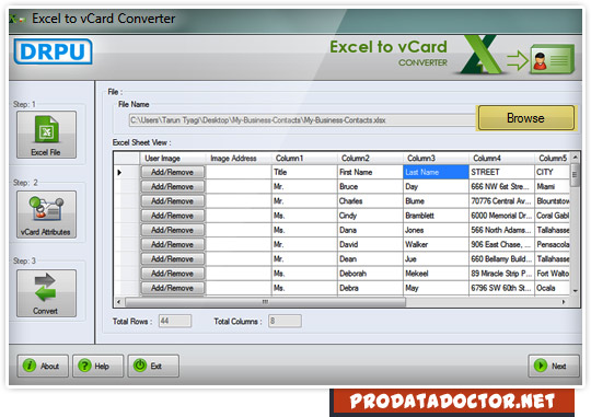 Excel to vCard Converter