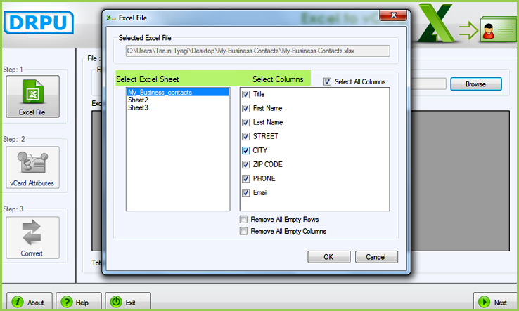 Selected Excel File