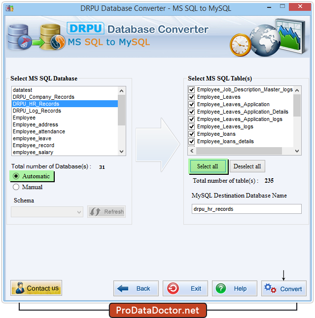 DRPU db converter - MS SQL to MySQL