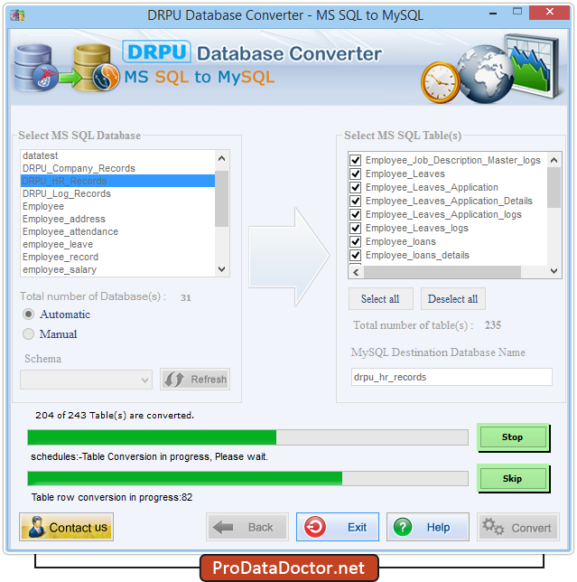 DRPU Database Converter Tool - MSSQL to MySQL