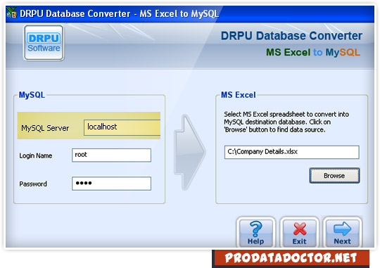 MS Excel to MySQL Database Converter