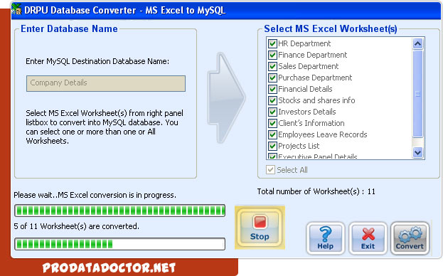 MS Excel to MySQL Database Converter Tool