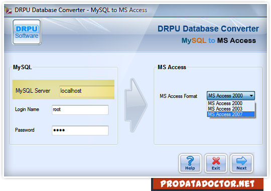 MySQL to MS Access Database Converter