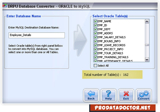 Oracle to MySQL Database Converter